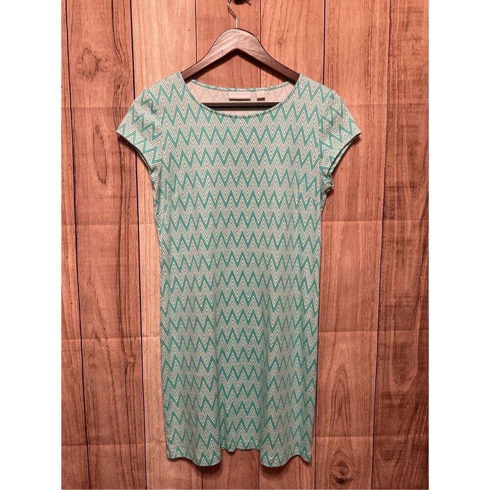 New York & Company Small blue geometric summer dress light